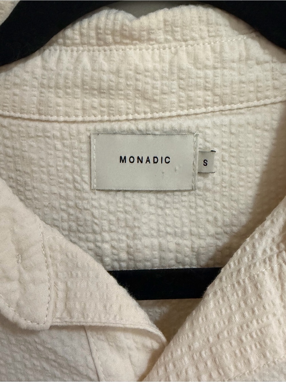 Monadic Aetna Bone Seersucker Japanese Cotton Utility Shirt Made in LA Size S - Picture 2 of 9